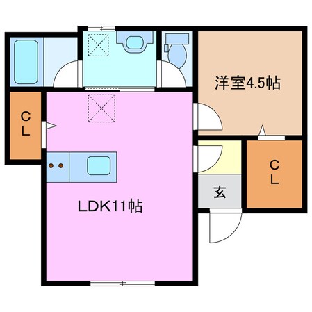 南日永駅 徒歩14分 1階の物件間取画像